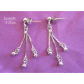 A PAIR OF SOLID SILVER DROP EARRINGS---NEW