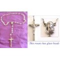 A VINTAGE CRYSTAL NECKLACE AND A ROSARY WITH GLASS BEADS--Relisted due to non-payment