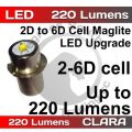 LED upgrade for Maglite - 220 Lumen 2 to 6D Maglite