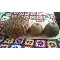 A set of 3 woven baskets for pot plants or to store anything inside