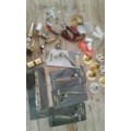 A whole lot of small electrical plugs, 2 pin bulb holders, lockers with keys, window handles and mor