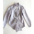 GORGEOUS GREY-SILVER FITTED BLAZER WITH EMBELLISHMENTS!
