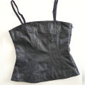 GORGEOUS BLACK LEATHER BUSTIER TOP!