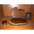Selection of wood items including Yew tree collectors piece