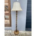 Very tall Vintage Brass and Wooden lamp wlth shade: Lovely item: Height app 1600 mm
