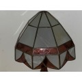 Gorgeous old Lead Glass and solid metal lamp: Good conditioN SOME CRACKS IN GLASS PANELS: BARGAIN