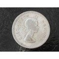 1957 Union of SA  Florin (2 shillings): .500 Silver: Good detail