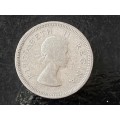 1954 Union of SA  One Shilling: .500 Silver: Good detail
