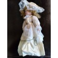 Gorgeous Quality Porcelain Doll with professionally made clothes on stand: See Description (2 of 4)