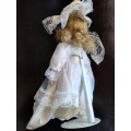 Gorgeous Quality Porcelain Doll with professionally made clothes on stand: See Description (2 of 4)