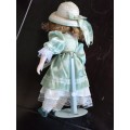 Gorgeous Quality Porcelain Doll with professionally made clothes on stand: See Description (3 of 4)