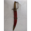 Old Vintage Brass Handled Dagger in sheath:In good condition: SHIPPING R30 ONLY