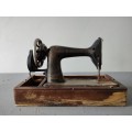 Old Singer sewing machine for restoration in box: sold AS IS