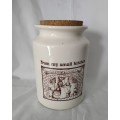 Gorgeous Large Vintage Pottery kitchen canister in mint condition: H: 280 mm: D: 200 mm