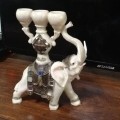 Stunning elephant highly decorated 3 candle holder