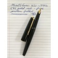 Vintage Montblanc fountain pen in black precious resin and gold