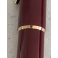 Vintage 1970s Montblanc Burgundy Red Resin and Gold Trim Ballpoint Pen