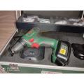 BOSCH PSR 1800LI-2 CORDLESS 18 VOLT DRILL WITH 2 BATTERIES, CHARGER, CARY CASE AND MORE. LIKE NEW.