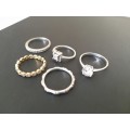 Lot of 5 Sterling Silver Rings / 1 /