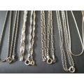 Lot of 5 Sterling Silver Chains
