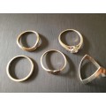 Lot of 5 Sterling Silver Rings / 2 /