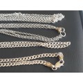 Lot Sterling Silver Chains