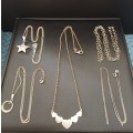 Lot of 5 Sterling silver necklaces