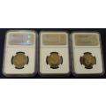 MS64, MS65 & MS66 - NGC Graded Mandela Birthday R5.00 coins (NEW LABEL) - Bid per coin for the lot!!