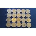 20 x 2008 Mandela Birthday R5.00 coins in Excellent condition - Bid per coin for the lot !!!!