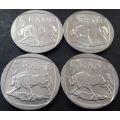4 X Year 2000 'Smiley' Mandela R5.00 coins!!!!(EXCELLENT CONDITION!!!) 1 bid for all