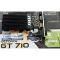 MSI GEFORCE GT 710 2GB DDR3 64Bit with VGA, HDMI & DVI - as NEW!!!
