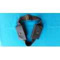 SOUTH AFRICAN POLICE VINTAGE LEATHER BELT WITH 2 AMMO POUCHES