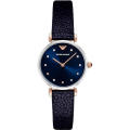 Ladies Emporio Armani Retro Blue Leather Quartz Watch - AR1989