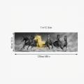 Six Running Horses Animals Canvas Art Gold on Canvas Frame (40X120cm)
