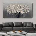 Abstract White Tree Flower on Canvas Frame (50X150cm)