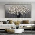 Abstract White Tree Flower on Canvas Frame (50X150cm)