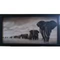 Elephant Herd Luxury Canvas Painting Posters - Wall Art Picture Modern Room Decoration Framed