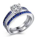 Silver Color women Ring Set AAA Zircon jewelry female Vintage rings for women accessories Size 7
