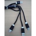 Multi USB Charger Charging Cable for i Phone Android 3 in1