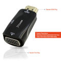 Output  Plug and Play Converter Adapter with Audio Cable HDMI to VGA