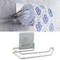 Stainless Steel Toilet Roll Tissue Paper Holder Suction Cup Bathroom Tool