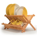 Bamboo Dish Rack Collapsible Drying Kitchen Plate Wooden, Folding Wood Compact