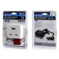 Generic Car Adapter - 2 USB & Three Sockets