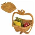 Folding Decorative Folding Wooden Apple Shaped Fruit Bowl Fruit Basket Storage