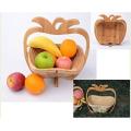 Folding Decorative Folding Wooden Apple Shaped Fruit Bowl Fruit Basket Storage