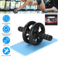 Dual Wheel Abdominal Exercise Fitness Home Gym Equipment + Knee Pad Ab Roller