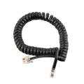 Phone Handset Spiral Coiled Telephone Extension Cable Line Black 4P4C
