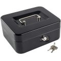 Petty Cash Box Metal Money Tray Holder Deposit Security Steel Safe Lock Keys