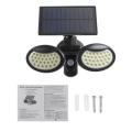 30W 56 LED Solar Double Head Wall Lamp Motion Detection Household Garden Outdoor