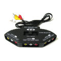 with/3 RCA Cable 3-Way Audio Video AV RCA Black Switch Selector Box Splitter